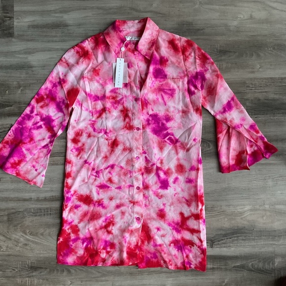 Trina Turk SUNSHINY DRESS Pink Silk Dress NWT Size XS - Picture 3 of 8